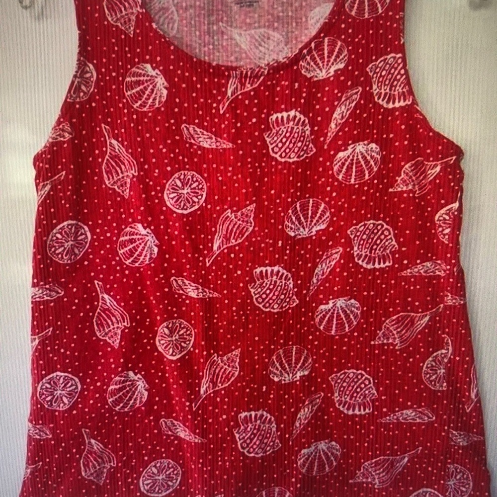 Coral Bay Red Top with White Pattern